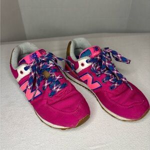 New Balance 574 Junior‎ Running Shoe ‘Weekend Expedition’ Pink Blue Kids Sz 13